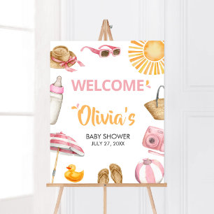 Poster Accueil Baby shower Pink Splish