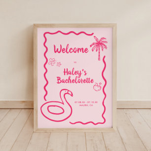 Poster Accueil Bachelorette Flamingle Finale Dessinée À L