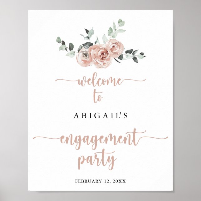 Poster Accueil classique de la fête d'engagement Rose Ros (Devant)