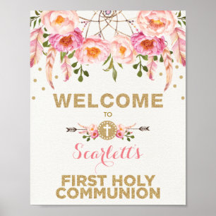 Poster Accueil Communion de Dreamcatcher rose pâle