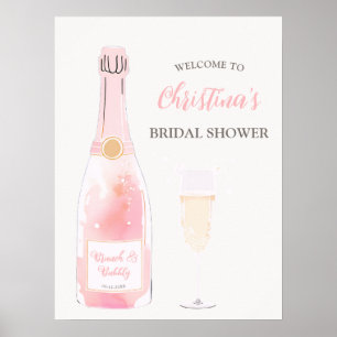Poster Accueil de Baby Shower Mariage Brunch et Champagne
