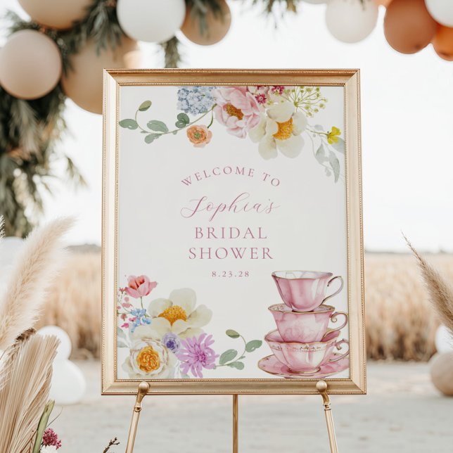 Poster Accueil de Baby Shower Thè Wildflower (Créateur téléchargé)