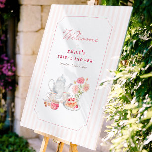 Poster Accueil de la fête de mariage English Garden Tea P