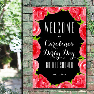 Poster Accueil de la Fête des mariées de style Roses roug