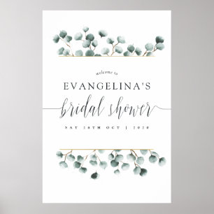 Poster Accueil de la Fête des mariées géométrique Eucalyp