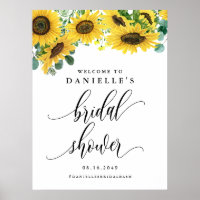 Accueil de mariage estival tournesol aquarelle