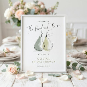 Poster Accueil de mariage fantaisiste de paire parfaite P