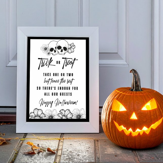 Poster Accueil Décor crâne Trick ou traiter Halloween Sig (Créateur téléchargé)
