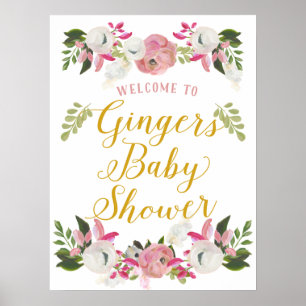 Poster Accueil des panneaux de portes de Baby shower pers