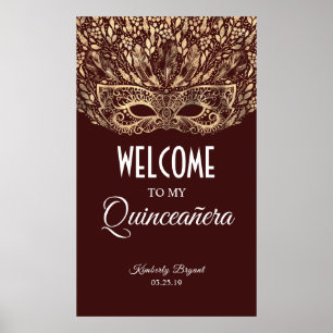 Poster Accueil du masque d'or Quinceañera