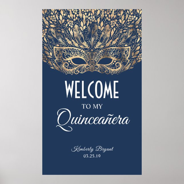 Poster Accueil du masque d'or Quinceañera (Devant)