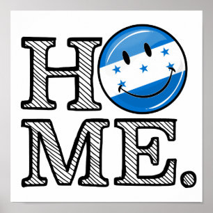 Poster Accueil est Honduras Smiling Drapeau Houseréchauff