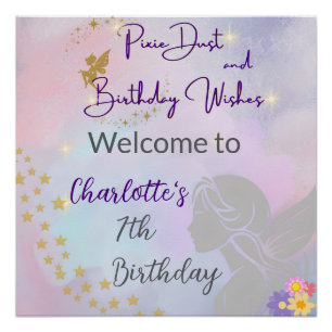 Poster Accueil Fille Fée Whimsical