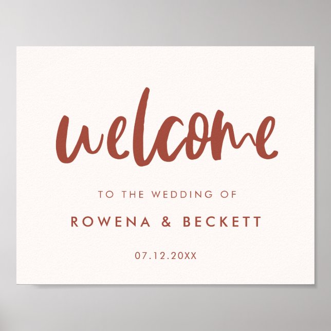 Poster Accueil Mariage moderne et élégant (Devant)
