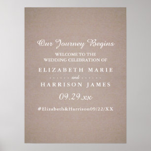 Poster Accueil Mariage rustique Kraft Country