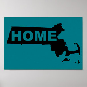 Poster Accueil Massachusetts Loin De L'Affiche D'État