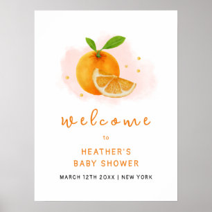 Poster Accueil minimaliste Baby shower d'agrumes doux et 