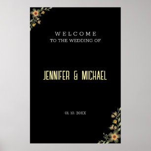 Poster Accueil minimaliste Mariage de calligraphie modern