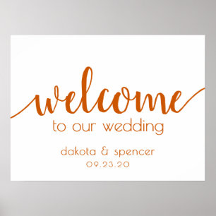 Poster Accueil modifiable simple Fall Orange N'Importe
