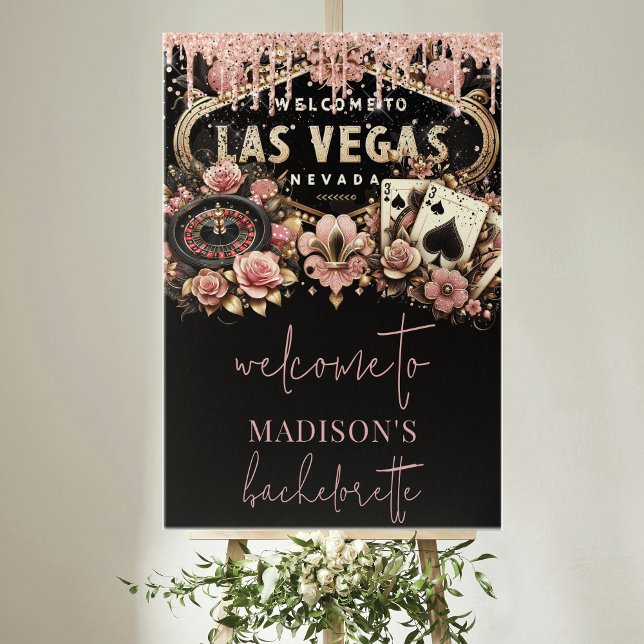 Poster Accueil personnalisé Las Vegas Bachelorette Luxe (Créateur téléchargé)