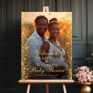 Poster Accueil photo baby shower moderne