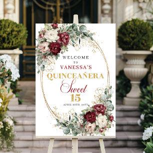 Poster Accueil Quinceanera Or de Verdure de Bourgogne Boh