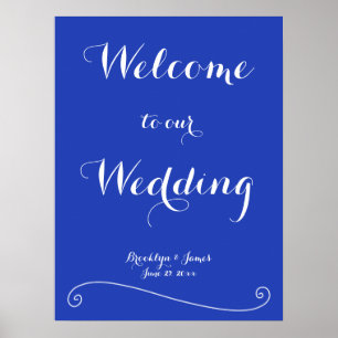 Poster Accueil Royal Blue Mariage personnalisé Imprimer 1