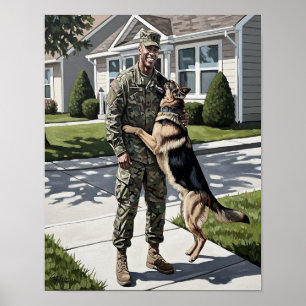 Poster Accueil - Soldat et son chien