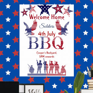 Poster Accueil Soldats 4 juillet BBQ Flying Eagles