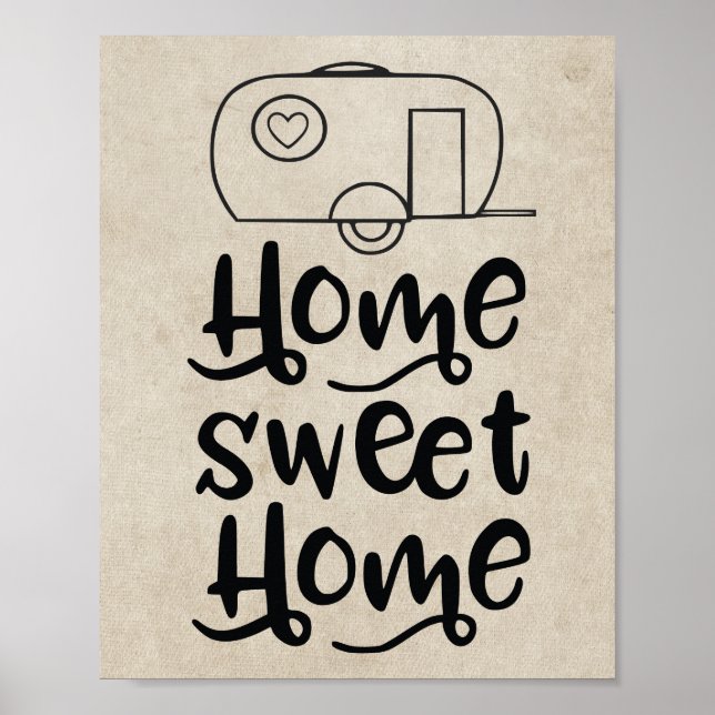 Poster Accueil Sweet Home Retro RV Camping Décor Camping (Devant)