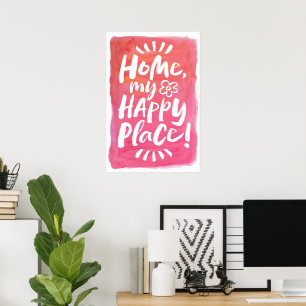 Poster ACCUEILLE mon Happy Place ! Abri en place - Joie r