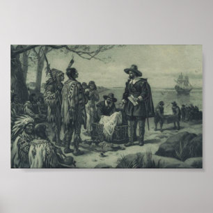 Poster Achat d'île de Manhattan par Peter Minuit, 1626