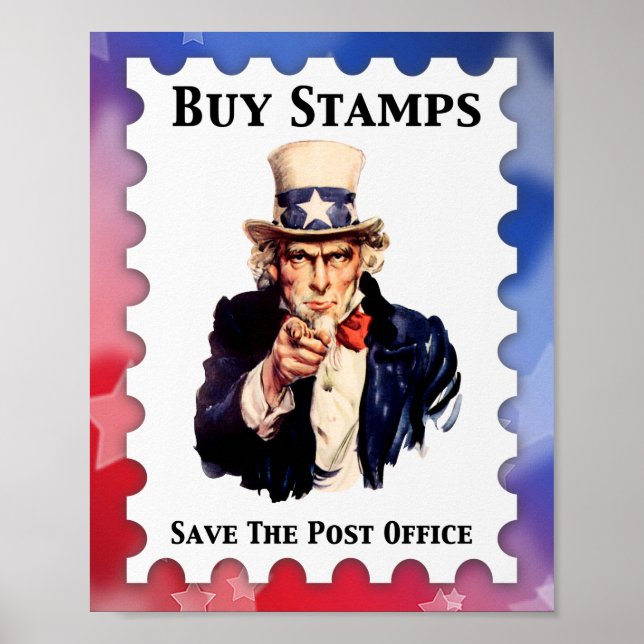 Poster Acheter Des Timbres Enregistrer Le Bureau De Poste (Devant)