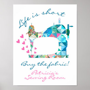 Poster Acheter La Machine À Coudre Tissu Patchwork