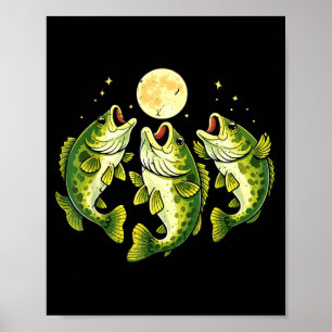 Poster Achigan hurle à la lune achigan à grande bouche