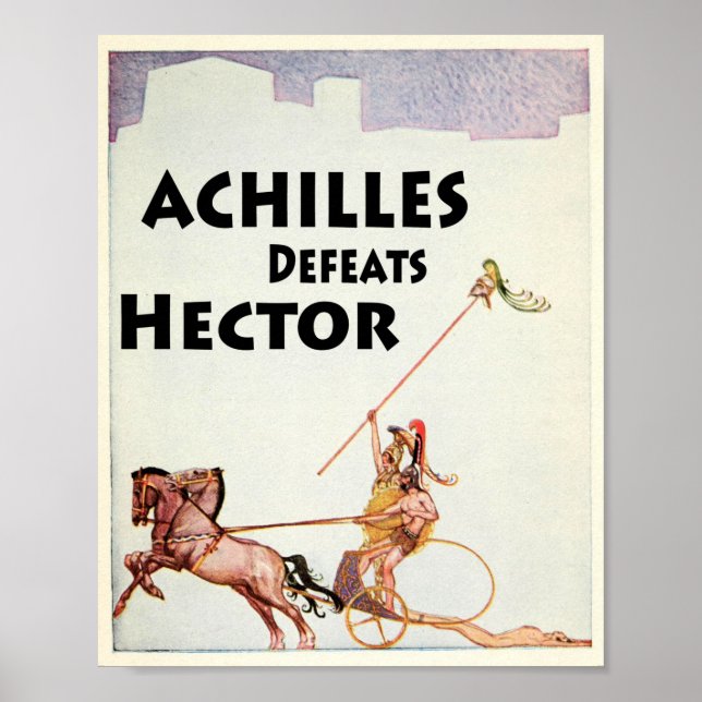 Poster Achilles tue Hector dans l'Illustration Illiade (Devant)
