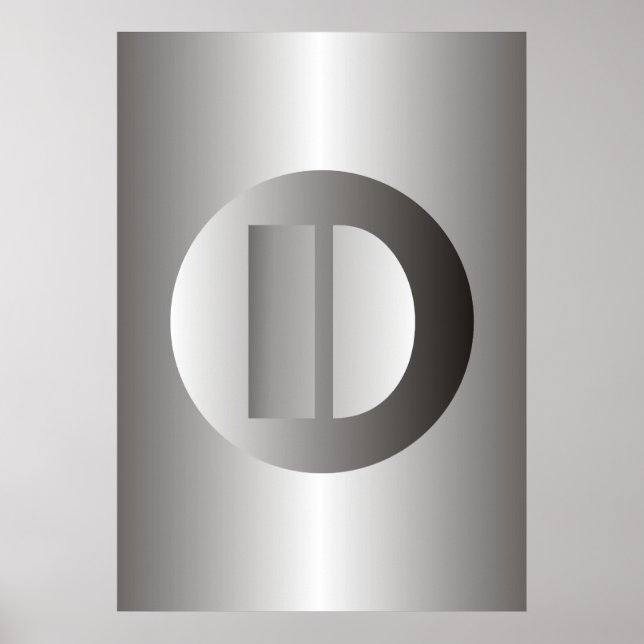 Poster Acier poli "D" (Devant)