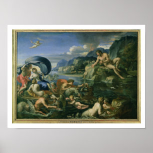 Poster Acis et Galetea se cachant du Polyphème géant