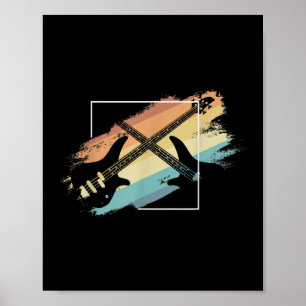 Poster Acoustic Guitar Retro Music Player