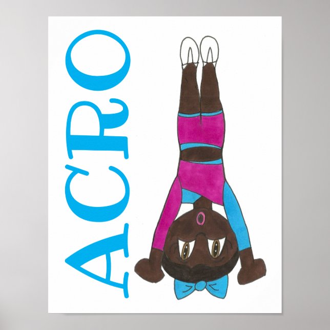 Poster ACRO acrobatique Danse école Studio enseignant Art (Devant)