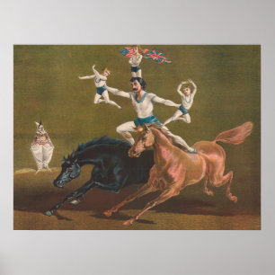 Poster acrobates à cheval.