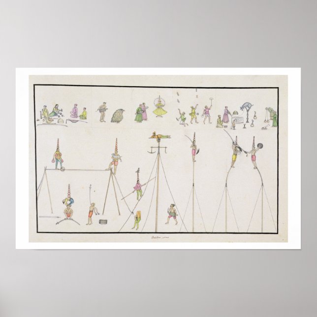 Poster acrobates, contrebandiers, personnages d'identité, (Devant)