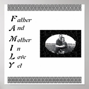 Poster Acronyme De Famille Père Et Mère En Amour Pourtant