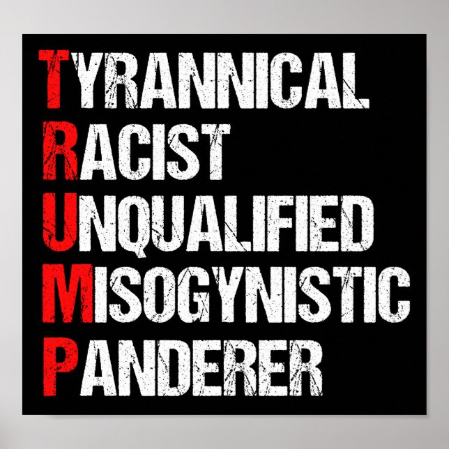 Poster Acronyme drôle anti-Trump (Devant)