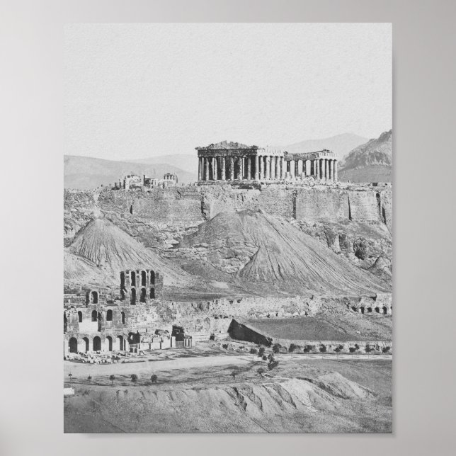 Poster Acropole D'Athènes Grèce 1865 (Devant)