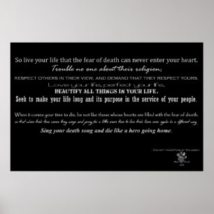 Poster Acte du poème de bravoure - poème par Tecumseh