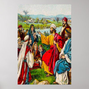 Poster Actes 16:14-15 Le Seigneur ouvre l'affiche du coeu