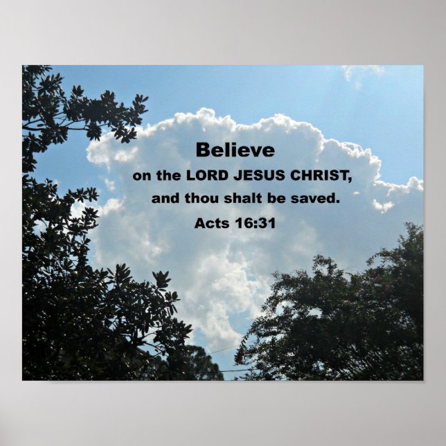 Poster Actes 16:31 Crois au Seigneur Jésus Christ... (Devant)