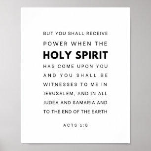 Poster Actes 1:8 verset biblique