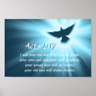 Poster Actes 2:17 Je répandrai Mon Esprit, Bible Verse